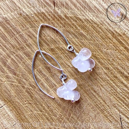 Rose Quartz Bubble Drop Earrings